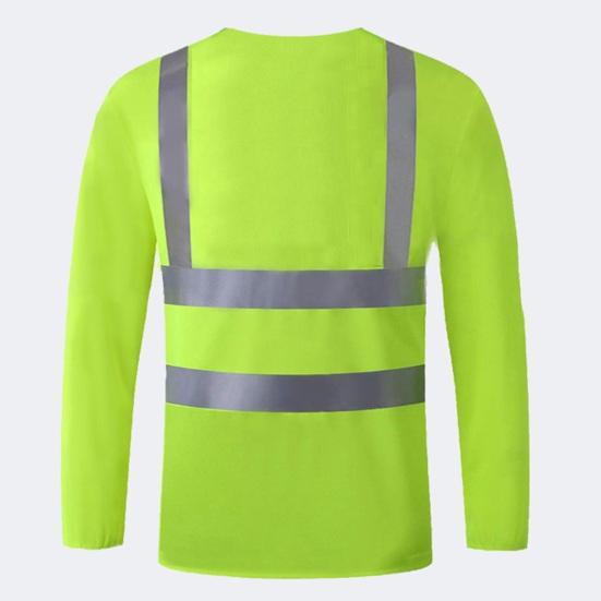 Reflective Safety T-Shirt 360 Degree Reflective Zones High Visibility Quick Dry Long Sleeves