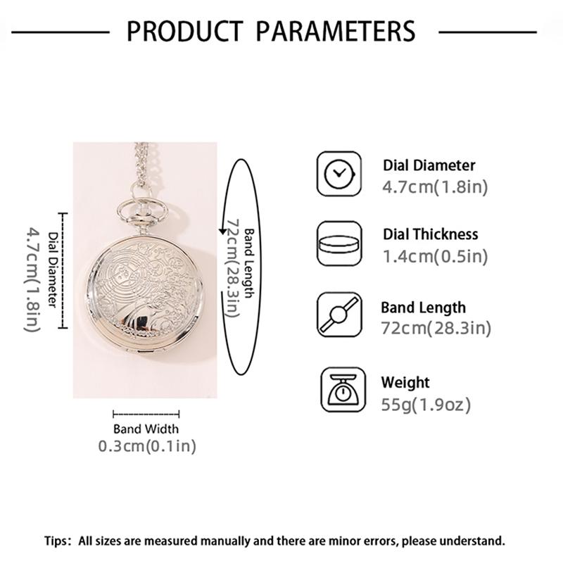 Retro Fashion Men's Silvery Pocket Watch,vintage Carved Design Necklace Pendant Quartz Pocket Watches,gifts for Men & Womenm