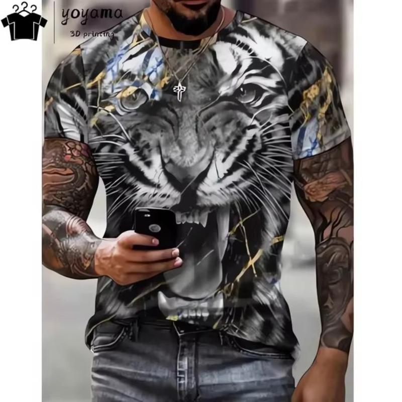 Мужские футболки Хэллоуин Летучие мыши Циветы Модные Новые поступления 3D Печать Круглый вырез Топы Повседневный Простой Стиль Оверсайз Мужская одежда