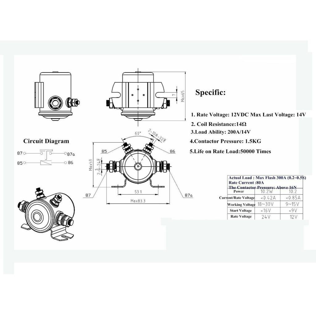Новое электромагнитное реле непрерывного действия, лебедка на 200 А, тележка для гольфа, 12 В, сверхмощная