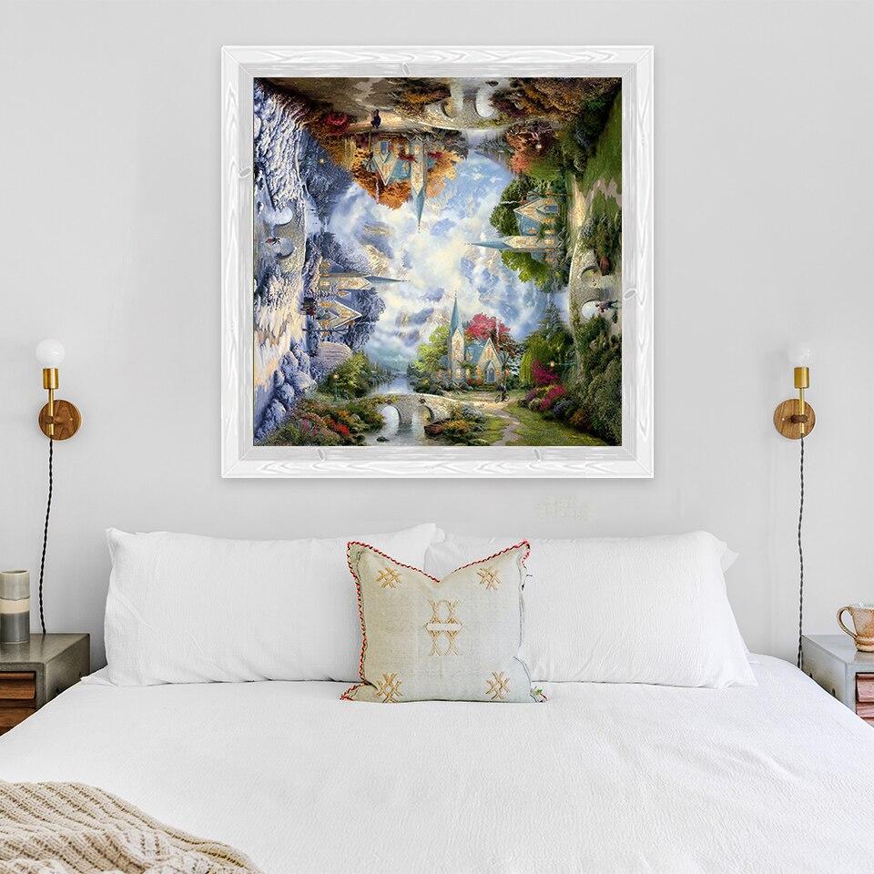 Diy Four Painting Diamond 5d Seasons Scenery Diamond Embroidery Cross Stitch Full Round Drill Home Decor Manual Art Gift