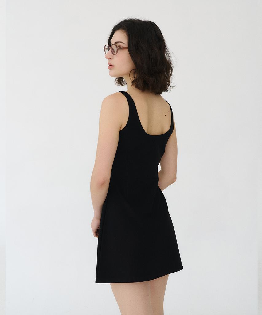 Bye Bye Seop U-Neck Sleeveless Mini Dress Black [T51]