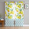 Summer Lemon Fruit Blue Moroccan Pattern Sheer Curtains for Living Room Decoration Window Curtains Kitchen Tulle Voile Curtains
