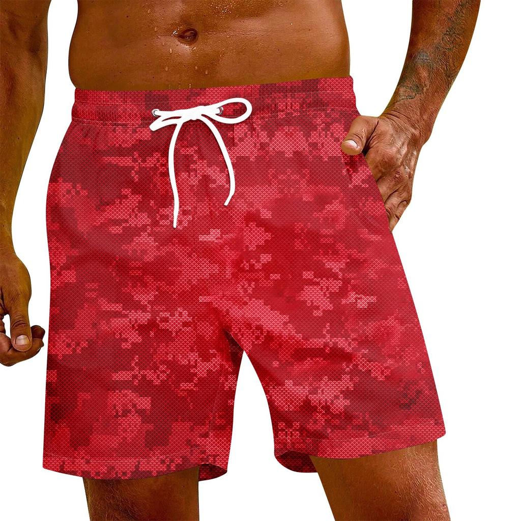 Men's Fashion Printed Elastic Waist Casual Yoga Pants Beach Shorts