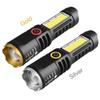 Waterproof Torch Light Telescopic Zoom XPE COB LED Zoomable Flashlight Type-C USB Charging Strong Flashlight 4 Modes for Outdoor