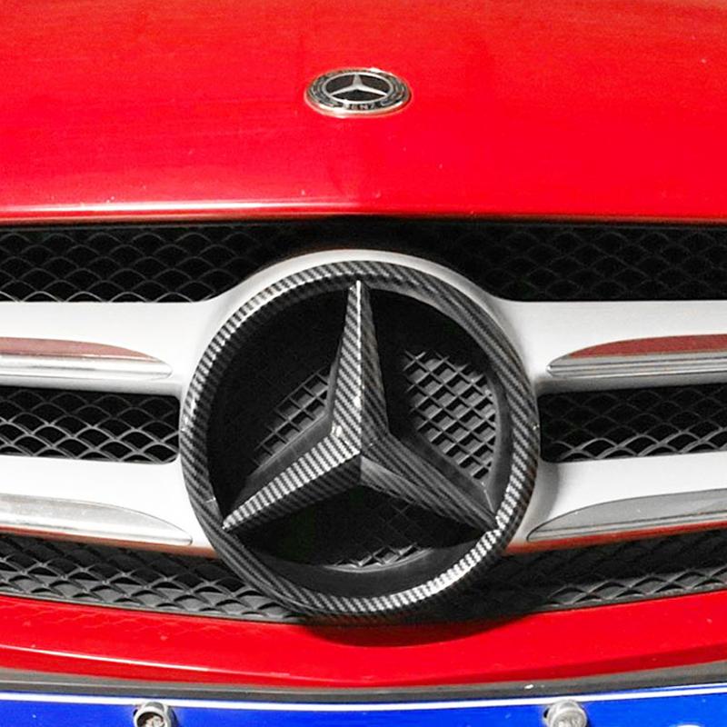 GZB4 1PC 210mm 188mm Car Front Grill Emblem Lid Cover Decoration For Mercedes Benz AMG class GLK W220 A180 W211 W205 GLC W203 Sticker