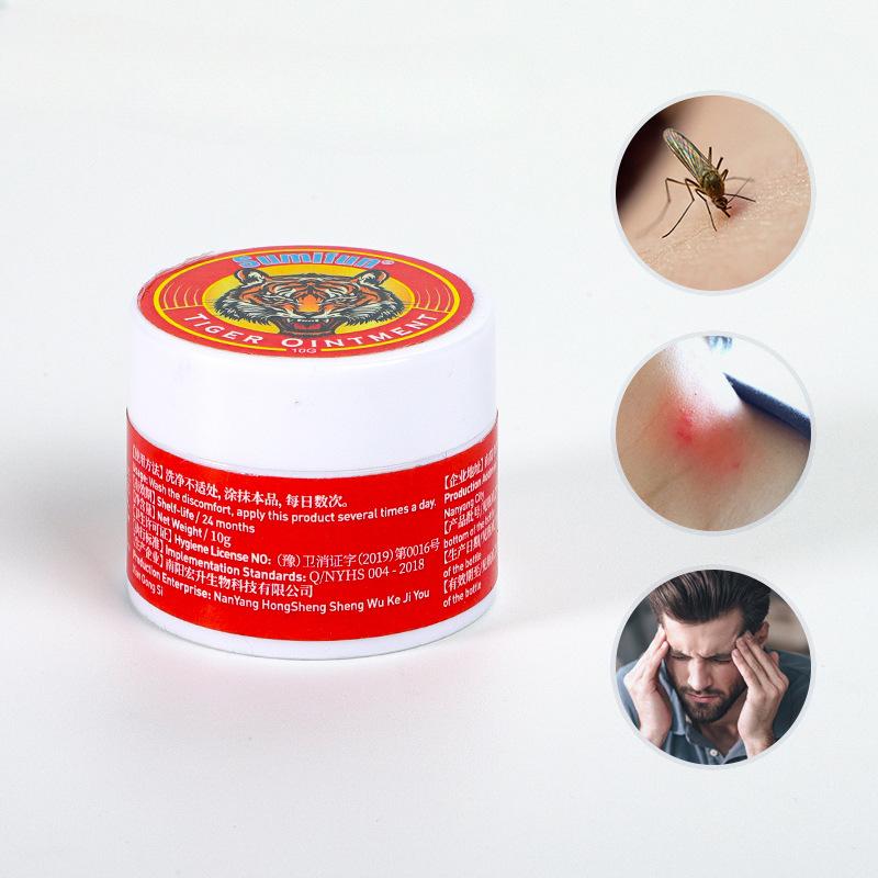 10 г охлаждающего масла «Голова тигра» от укусов комаров, освежающий тигровый бальзам