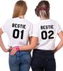 Лучший друг 01 Футболки Футболки для лучших друзей для 2 Футболки для лучших друзей Парные хлопковые футболки для друзей Праздничный подарок Мода Женская одежда Буквы Топ