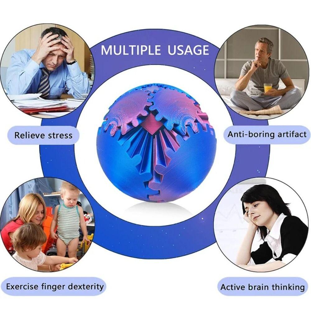 Gear Sphere 3D Gear Ball Relaxing Deformation Spin Ball 3D Printed Gear Ball Дети Взрослые