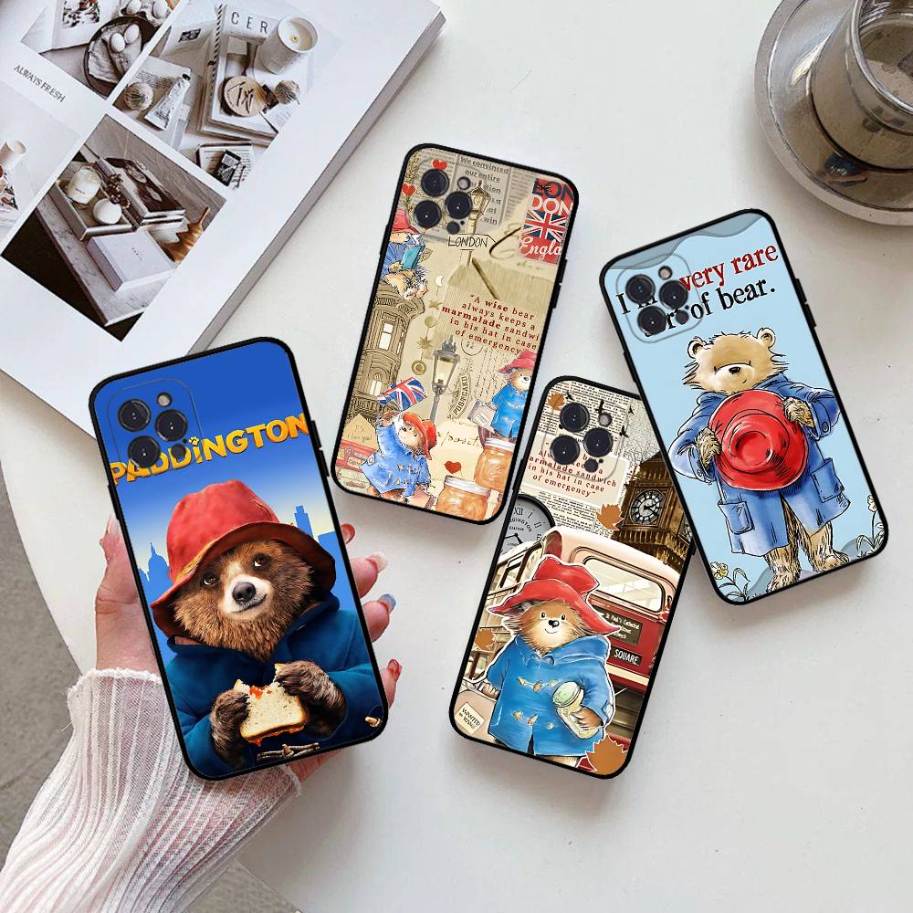 Cute P-Paddingtons Bear For Iphone 17 16 15 14 11 12 13 Pro Max Plus Case Cute Art Phone Cover