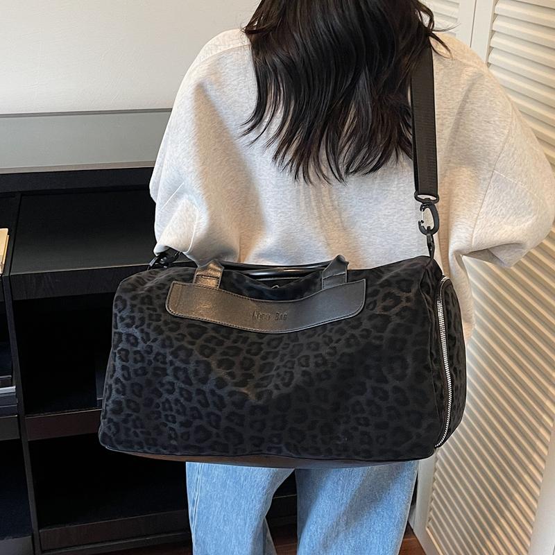 Спортивная сумка большой вместимости с леопардовым принтом, дорожная сумка, фитнес-сумка, сумка-дафл