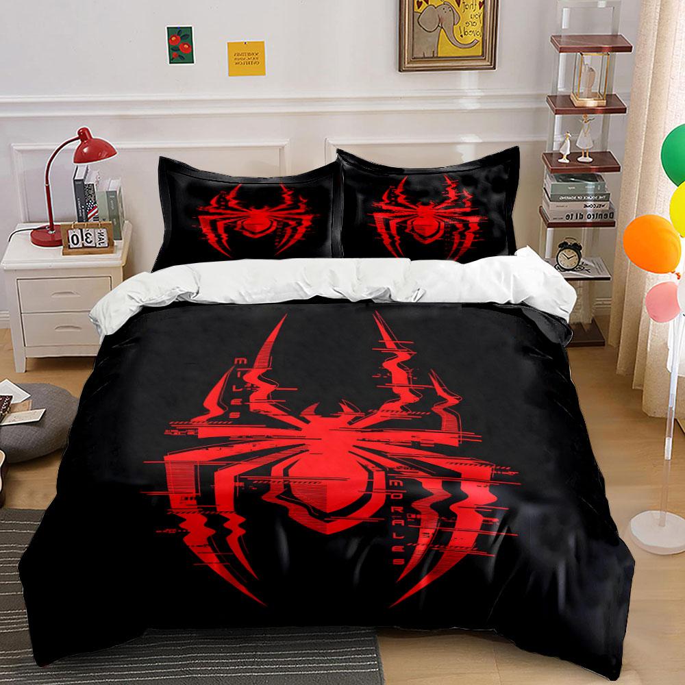 Red glitch-style spider. Bedding sets Duvet cover sets Duvet covers Pillowcases(1 * Duvet Cover 2 * Pillowcases, without duvet insert)