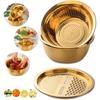 3PC/Set Colander Set Stainless Steel Vegetable Slicer Fruit Potato Peeler Carrot Grater Strainer Utensil Round Rice Washer Bowl