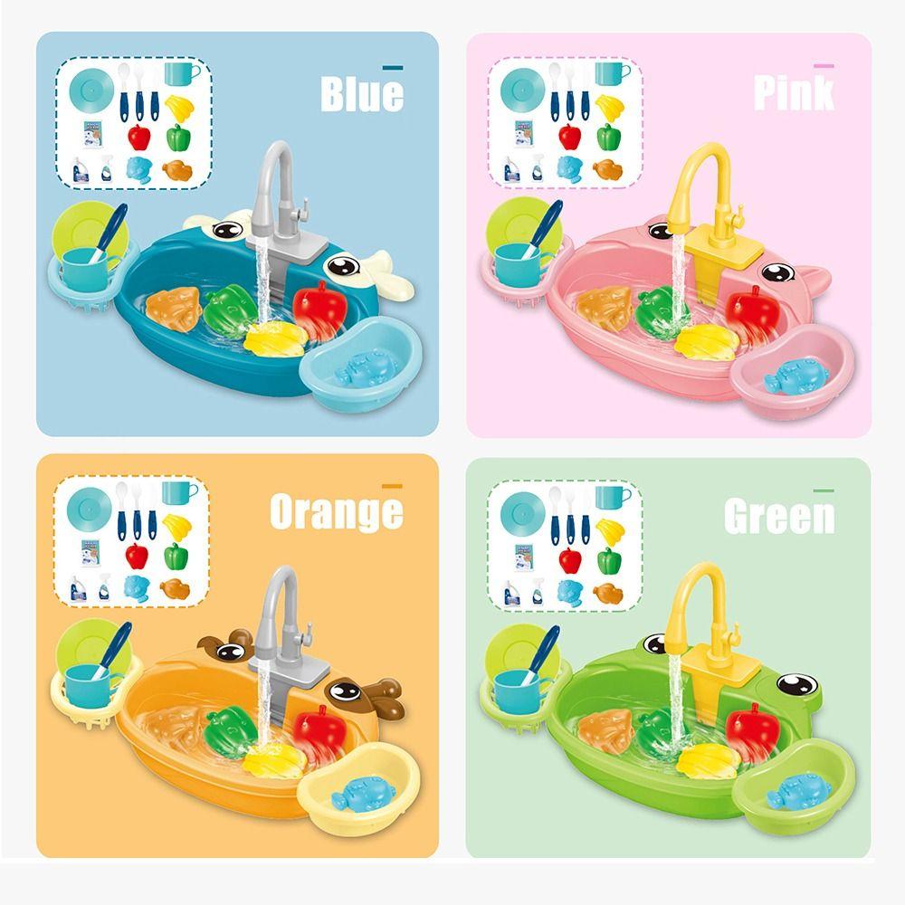 Platic Simulation Kitchen Sink Set Circulating Water Montessori Game Toy Kids Toy