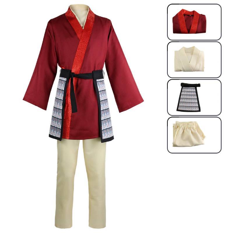 Mulan Cosplay Dress With Polyester Spandex For Anime And Theater Performances