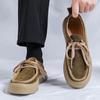 Spring Cow Suede Leather Designer Platform Loafers Lace Up Soft Sole Outdoor Sports Shoes for Men Travel and Hiking Casual Shoes