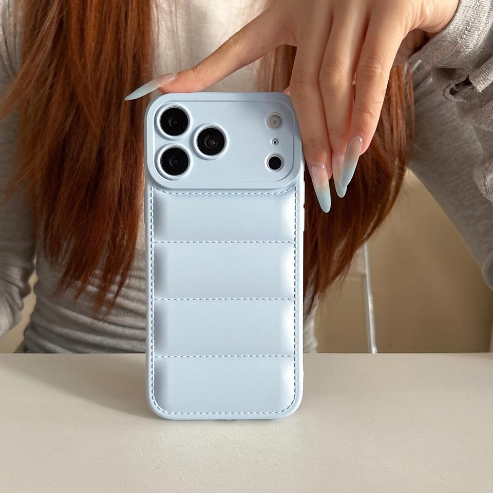 Down Jacket Phone Case For For Iphone 16E 17E 1 14 11 12 13 16 17 Pro Max Air 14 1 16 Plus Silicone Shockproof Protector Cover