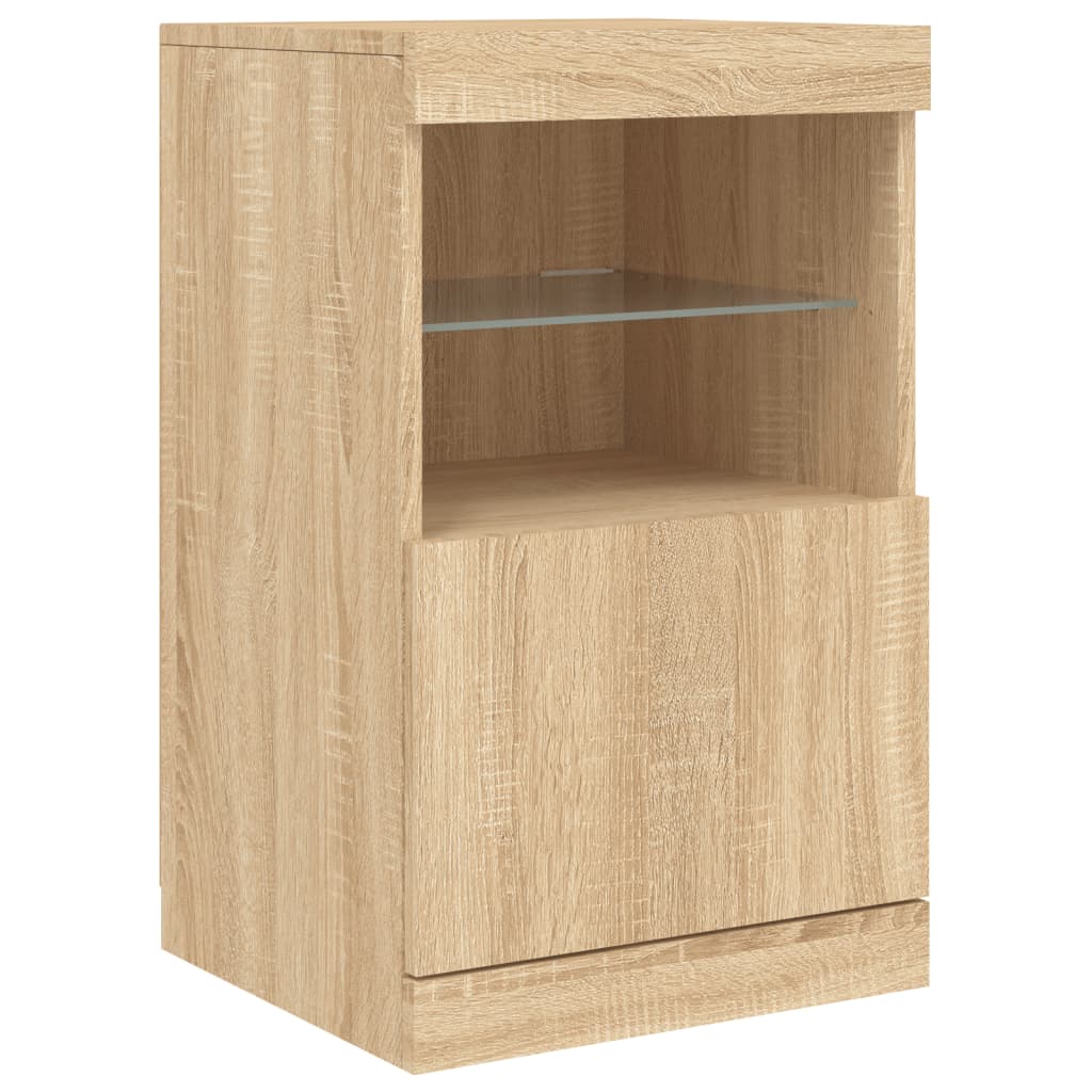 Sideboard with LED Lights Sonoma Oak 41 x 37 x 67 cm