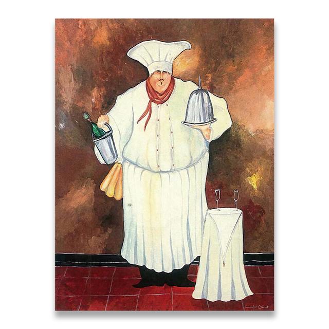 Cartoon Funny Restaurant Decor Fat Bakery Cook Poster Kitchen Wall Art Print Picture Canvas Painting Home Coffee Shop Decor