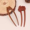 Wooden Hair Stick U-Shaped Hair Fork Cat Butterfly Chinese Style  Hairpin Headwear Girl Hair Accessories