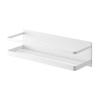 Magnetic Bathroom Rack, Wide, White, Approx. W28 X D9.5 X H8cm, Mist Design, Bathroom Storage Rack with Hooks, Product Number: 4237