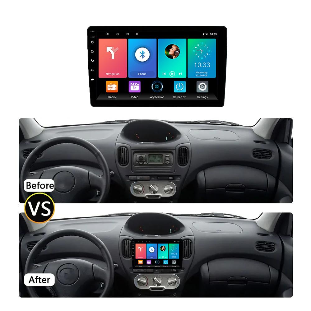 Android Car Radio For Toyota FunCargo Yaris Verso 1999-2006 Multimedia Player Head Unit Stereo GPS Navigation BT WIFI 1+16GB