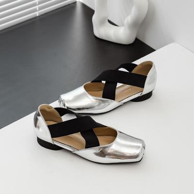 Балетки Baotou кожаные сандалии женская летняя обувь новые ретро низкий каблук с перекрестными ремешками полые туфли Мэри Джейн