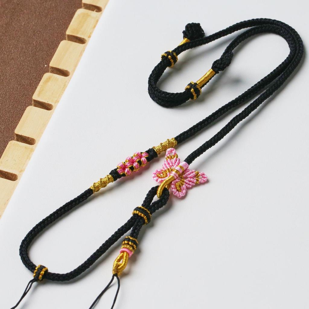 Ручная работа Восьмипрядный плетеный шнур для ожерелья с регулируемым бантом