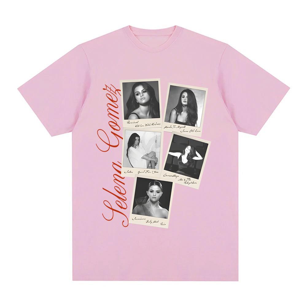 REVIVAL POLAROID T-SHIRT  Selena Gomez  Fashion Vintage New 100%cotton Tops Goth Grunge O-neck High Quality Female/Male Tshirt