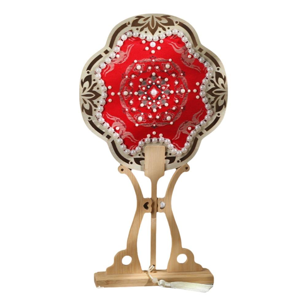 Chinese Style Handheld Fan Vintage Handmade Ancient Style Fan DIY Material Pack with Tassel Embroidery Fan Dance Performance
