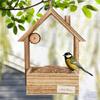 Bird Feeder House - Wooden Portable Bird House Feeder | Large Capacity Wild Bird Feeding, Hangings Bird Feeder for Bird Watching