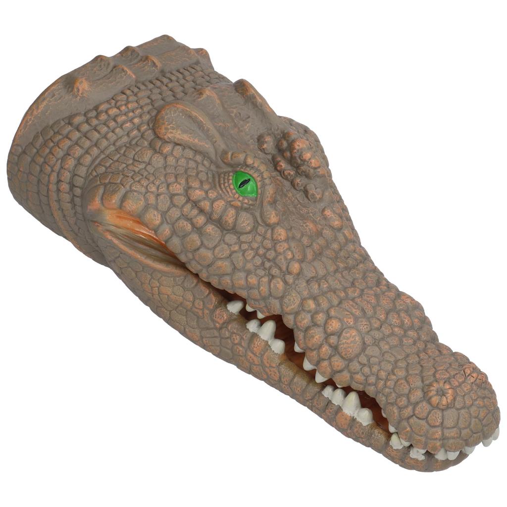 Crocodiles Head Puppets Portable Nontoxic Durable Hand Painted Appearance Crocodiles Puppet Rubber