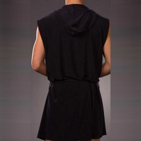 Модный водопоглощающий мягкий мужской халат без рукавов с отличной строчкой для ночной пижамы