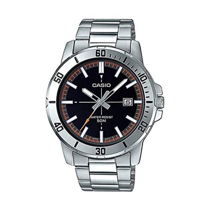 CASIO Standard Men's MTP-VD01D-1E2 Watch, Black/Silver