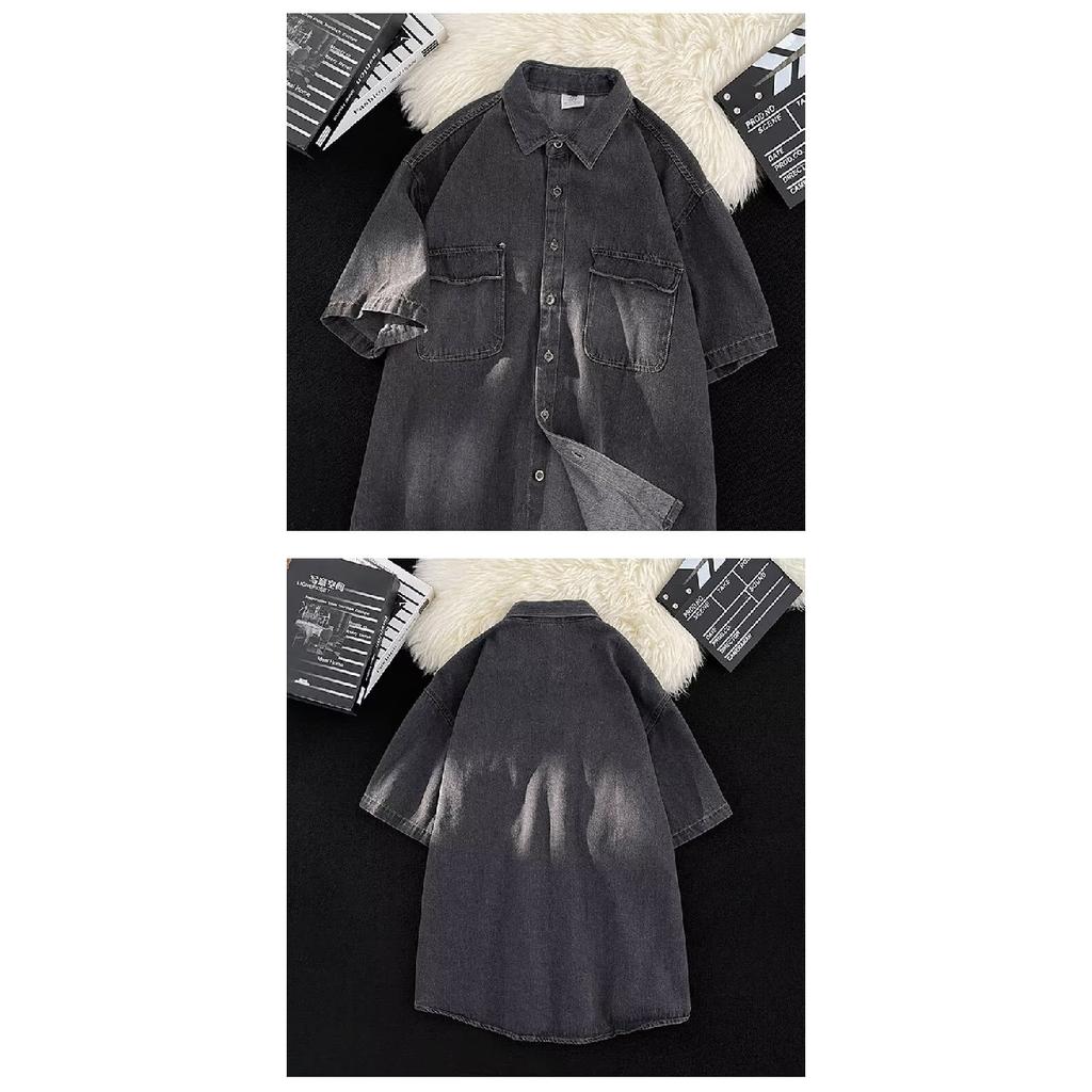 Мужская рубашка с короткими рукавами, дизайнерская, нишевая, летняя, трендовая, универсальная, красивая, повседневная