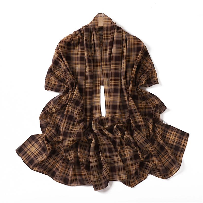 175*70СМ Новый Шарф из Шифона с Длинным Принтом в Клетку, Обернутый Шарф, Мусульманские Женские Хиджабы, Шаль, Рамадан, Женский