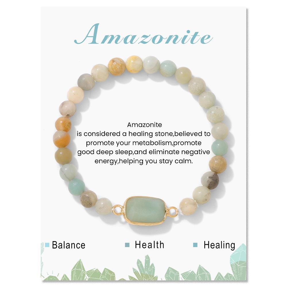 Natural Amethyst Stone Beaded Bracelet Elastic Bracelet for Women Men