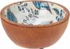 Miska z drewna mango 12x12x5 cm z niebieskim wzorem dekoracyjna i naturalna 1szt