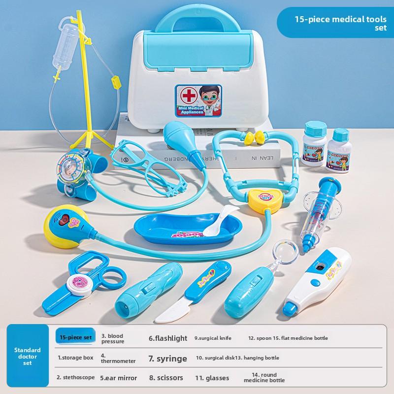 Докторские игрушки для детей 15 шт. Набор для ролевых игр доктора Детские медицинские стоматологические инструменты Стетоскоп Развивающая игрушка Подарок для мальчика и девочки