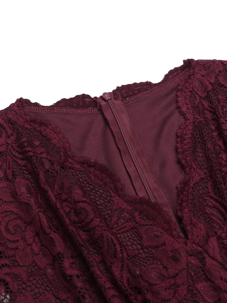 Женское кружевное платье миди с V-образным вырезом и короткими рукавами, приталенное по талии, для выпускного вечера, подружки невесты, гостя на свадьбе, вечеринки, коктейля, вечернего мероприятия