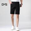 Men Suit Shorts Button Zipper Fly Straight Leg Casual Shorts Pockets Design Solid Color Elastic Golf Shorts Daily Wear