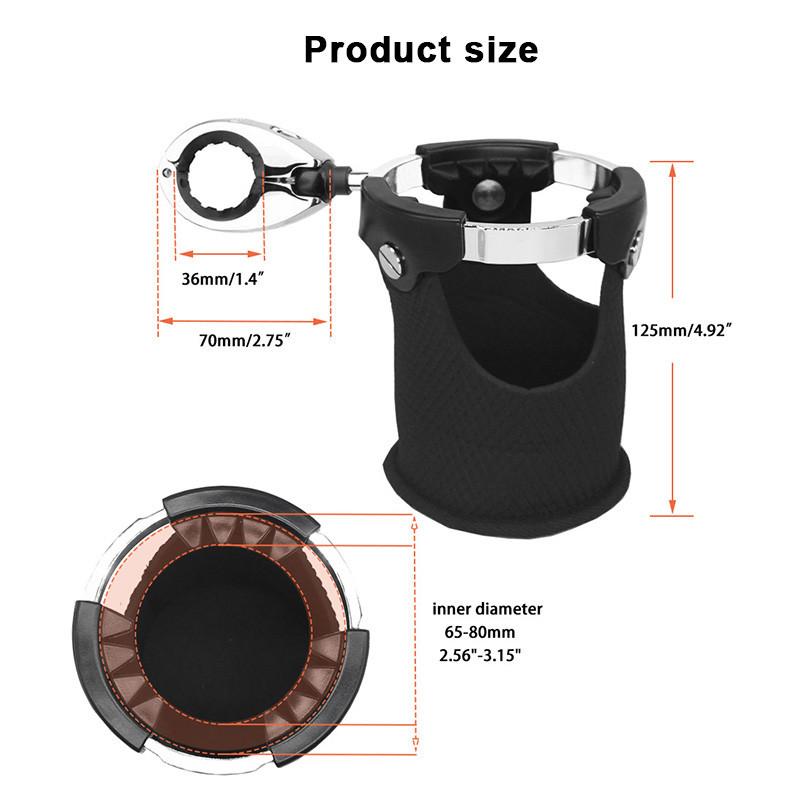 1pcs Motorcycle Cup Holder Handlebar Adjustable Universal Drink Bottle for Harley