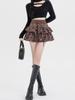 Женская леопардовая юбка Y2k Shoujo Girl Aesthetic 2000s Mini Ruffles Skirt Gyaru Coquette с эластичной талией Cyber Punk Cake Skirt