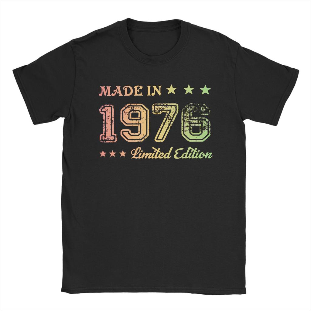 Vintage 1976 Limited Edition T Shirt Beach  Hipster TShirts Unisexs 100 Cotton O Neck Plus Size Tees ShortSleeved Retro Tshirt
