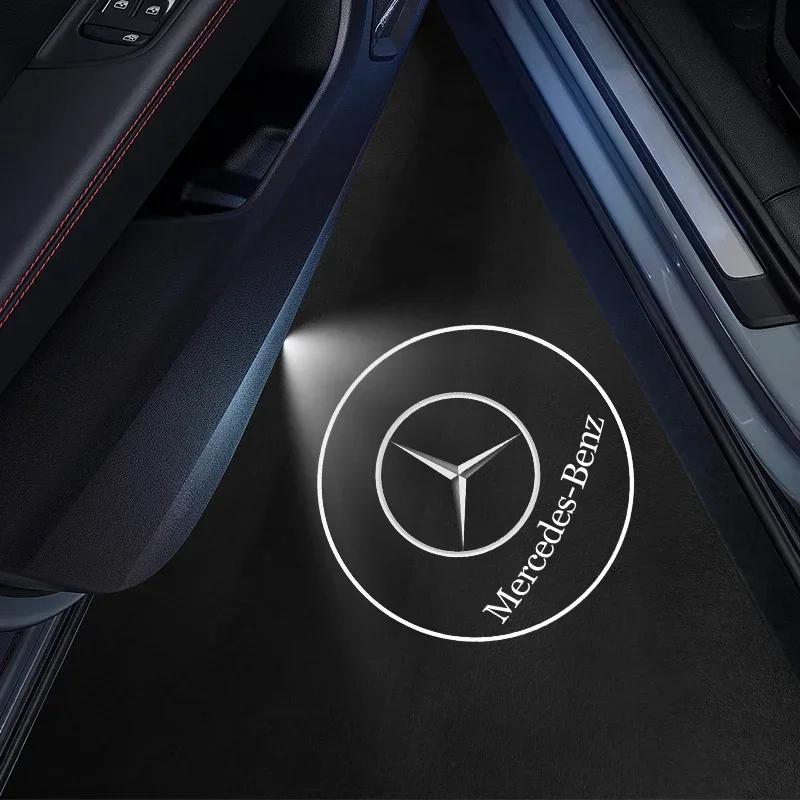 AAVL1 Car Door Welcome Lamp Laser Projector Logo Ghost Shadow Night Lights For Mercedes Benz W210 W211 W212 W221 W222 A C E G S R CLA1
