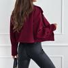 Women Fall Winter Coat Short Type Turn-down Collar Solid Color Loose Button Closure Cardigan OL Commuting Jacket Lady Daily Outwear