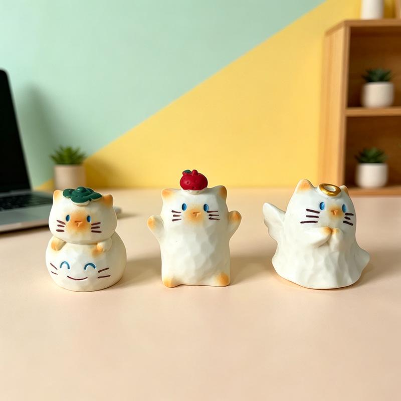 Фигурка Ангела Кошки Удачи: Настольное украшение, Сувенир на День Рождения и Выпускной, DIY Вращающийся Аксессуар, Слепой Ящик