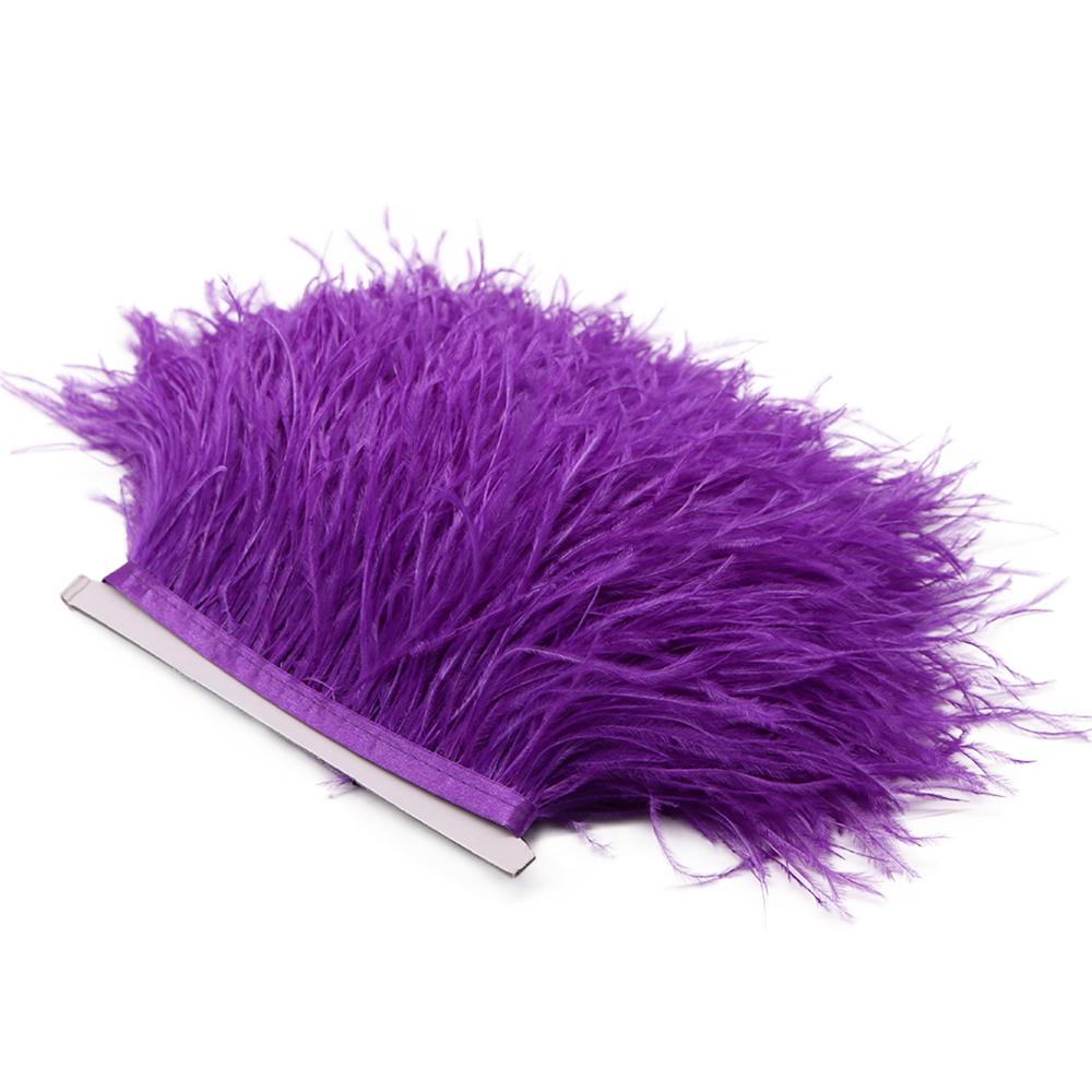 FeatherLight Blue Ostrich Feather Trim Ribbon Real Ostrich Feathers Fringe Trims for Party Clothing Sewing Decoration Plumes Diy Crafts