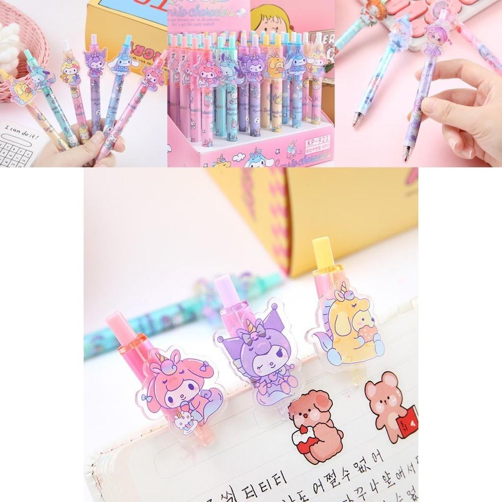 Милый мультяшный летний стикер Sanrio Нажимная ручка Патси Собака Уродливая рыба 0,5 мм Черная Подпись студента Ручка Оптом