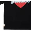 Palace Совместная брендовая футболка X Evisu 3.0 SS23, однотонная футболка с логотипом и сердечным принтом, с короткими рукавами, топы унисекс, черный P24EVES005